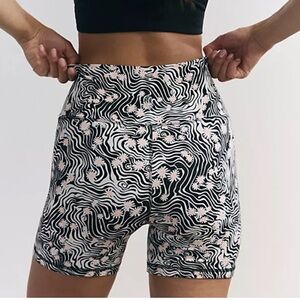 Free People FP Movement Printed Never Better Bike Shorts High-rise Floral Medium